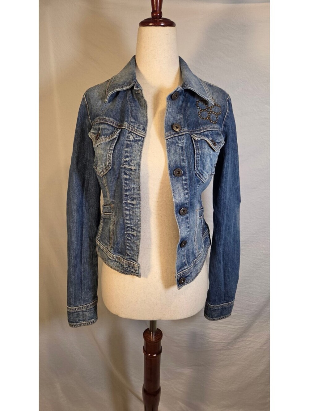 Guess denim studded jacket size small